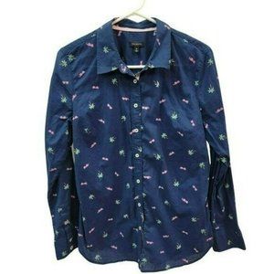 Talbots Button Down Cotton Blouse Size M